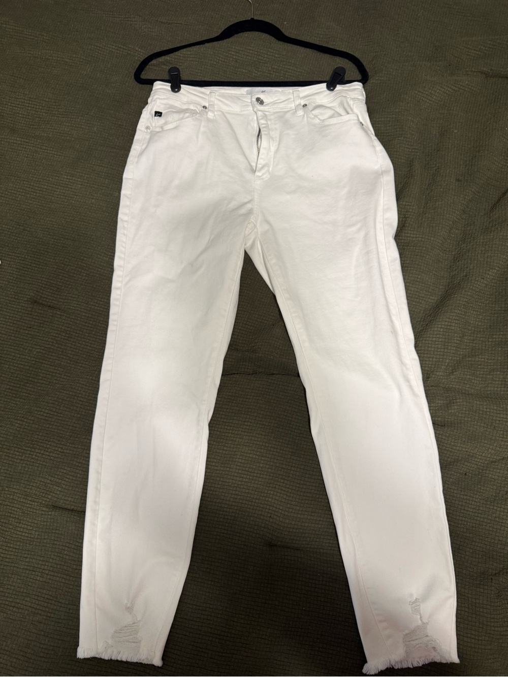 White Skinny Frayed Hem Kancan Jeans
